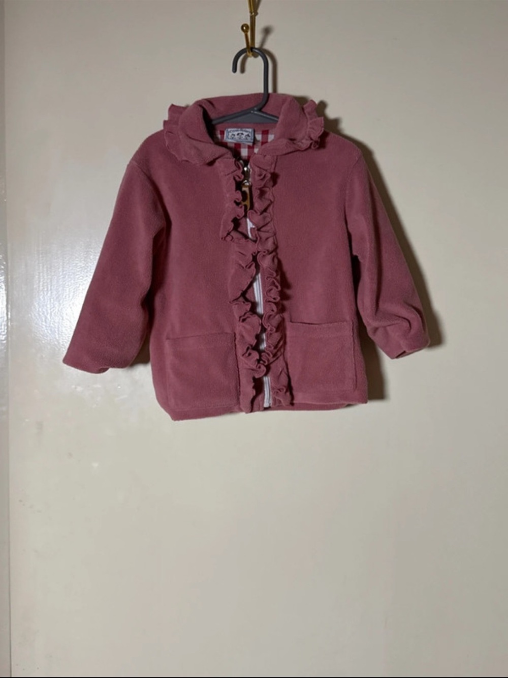 Three sisters-Girls' RuffledFleece Jacket - Dusty Rose